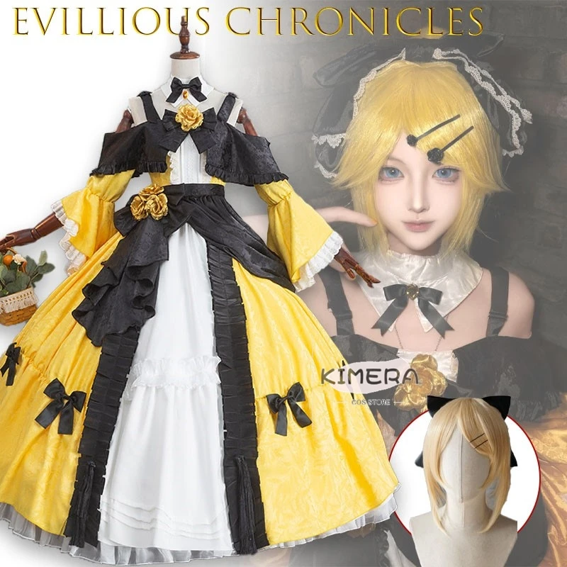 Lily Anna Evillious Chronicles Cosplay-Outfit, Gothic-Lolita-Kleid für Rin-Fans, Prinzessinnenkleid, Party-Requisite, Kawaii Jirai Kei