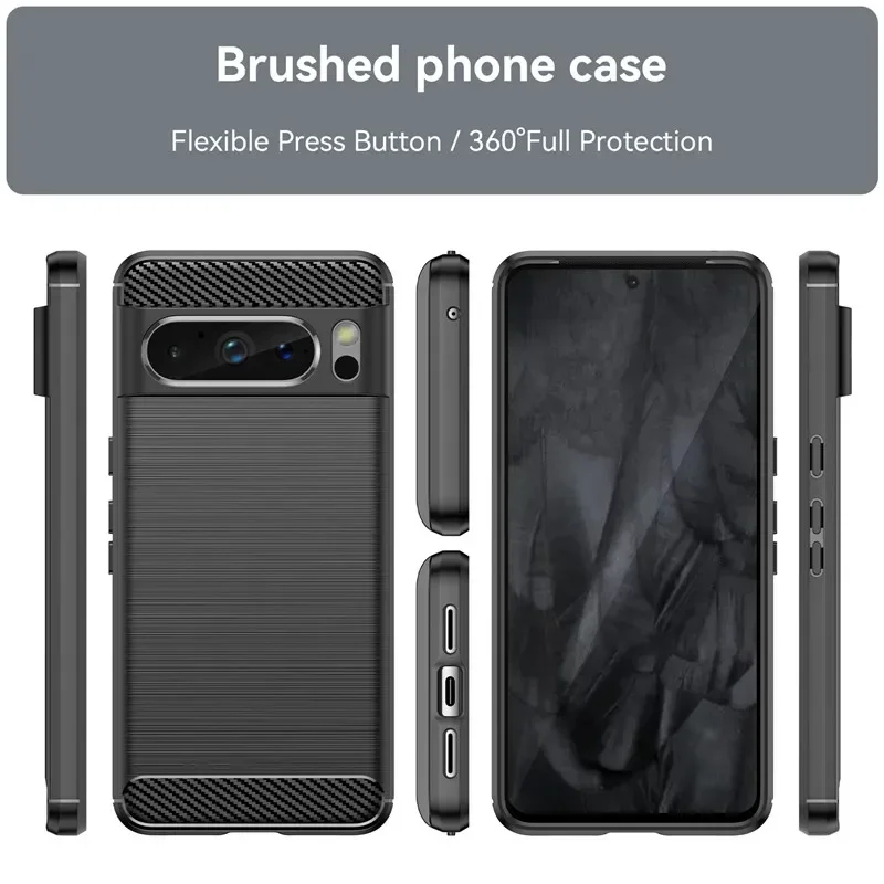Stoßfeste Stoßstange TPU Business Carbon Fiber Soft Case für Google Pixel 9 Pixel 9 Pro 8 8A Pro 7 6 Pixel 5XL 4 3 3A XL 2 4G 5G Image