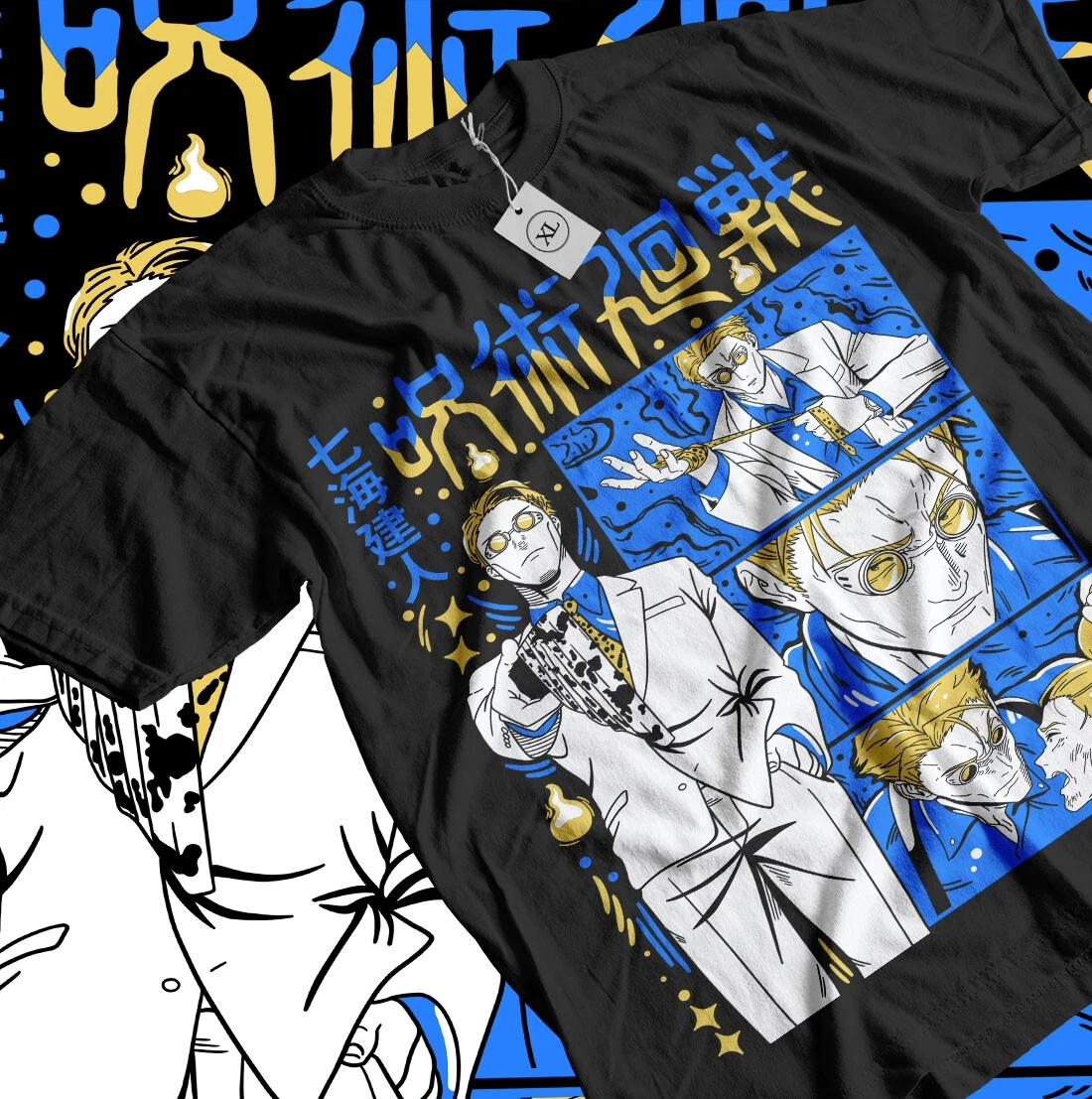 2026 Sommer Jujutsu Kaisen Anime Kento Nanami Bedrucktes Lockeres Kurzarm-T-Shirt aus Reiner Baumwolle für Kinder Trendiges Unisex Casual Y2k Image