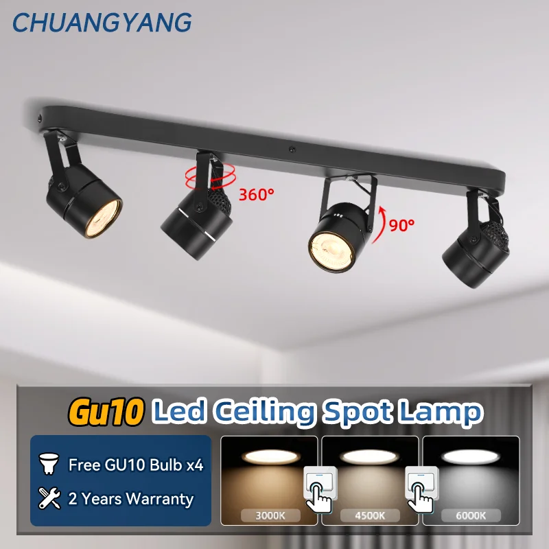 GU10 Led-strahler 3 Farbe Dimmbare Led-deckenleuchte Scheinwerfer 110 V 220 V Indoor Led-strahler Wohnzimmer Küche Trak licht