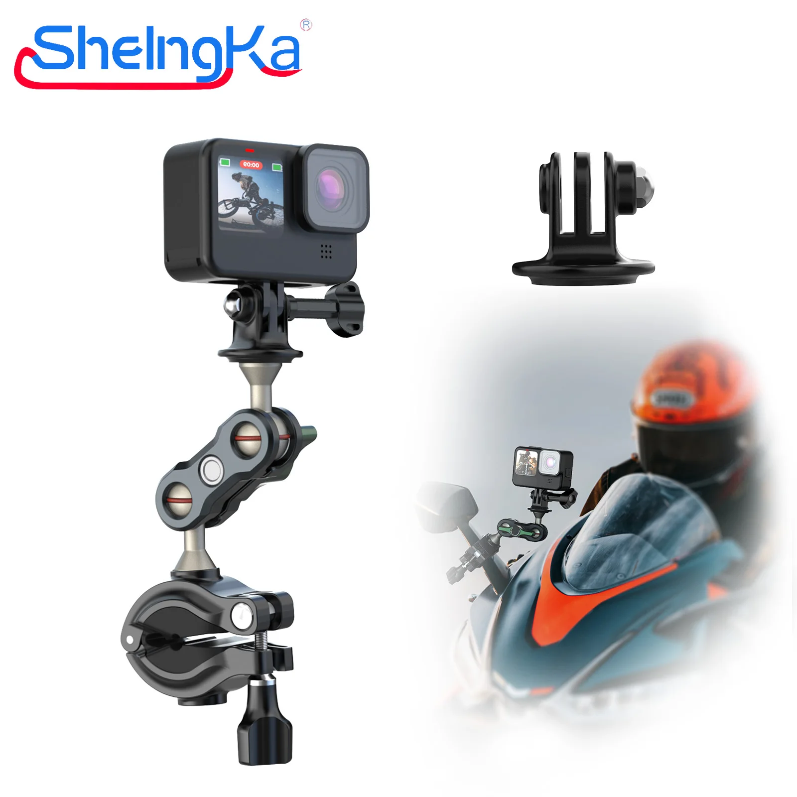 Motorrad Fahrrad Halter Für GoPro 12 11 10 9 8 Lenker Spiegel Halterung Für Insta360 X3 X4 DJI Action Kamera Zubehör Image