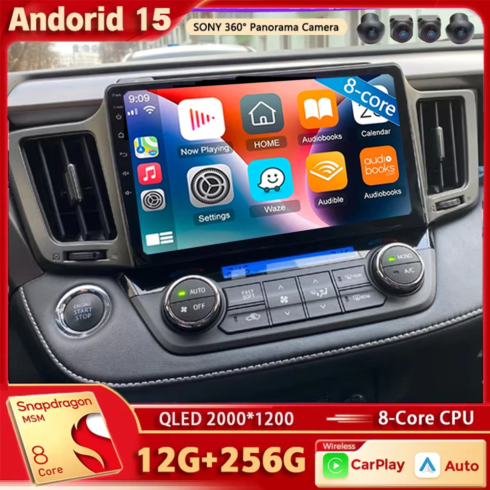 Android 15 Für Toyota RAV4 4 XA40 5 XA50 2012-2018 2K QLED Stereo Auto Radio Multimedia video Player Navigation AI Stimme CarPlay Image