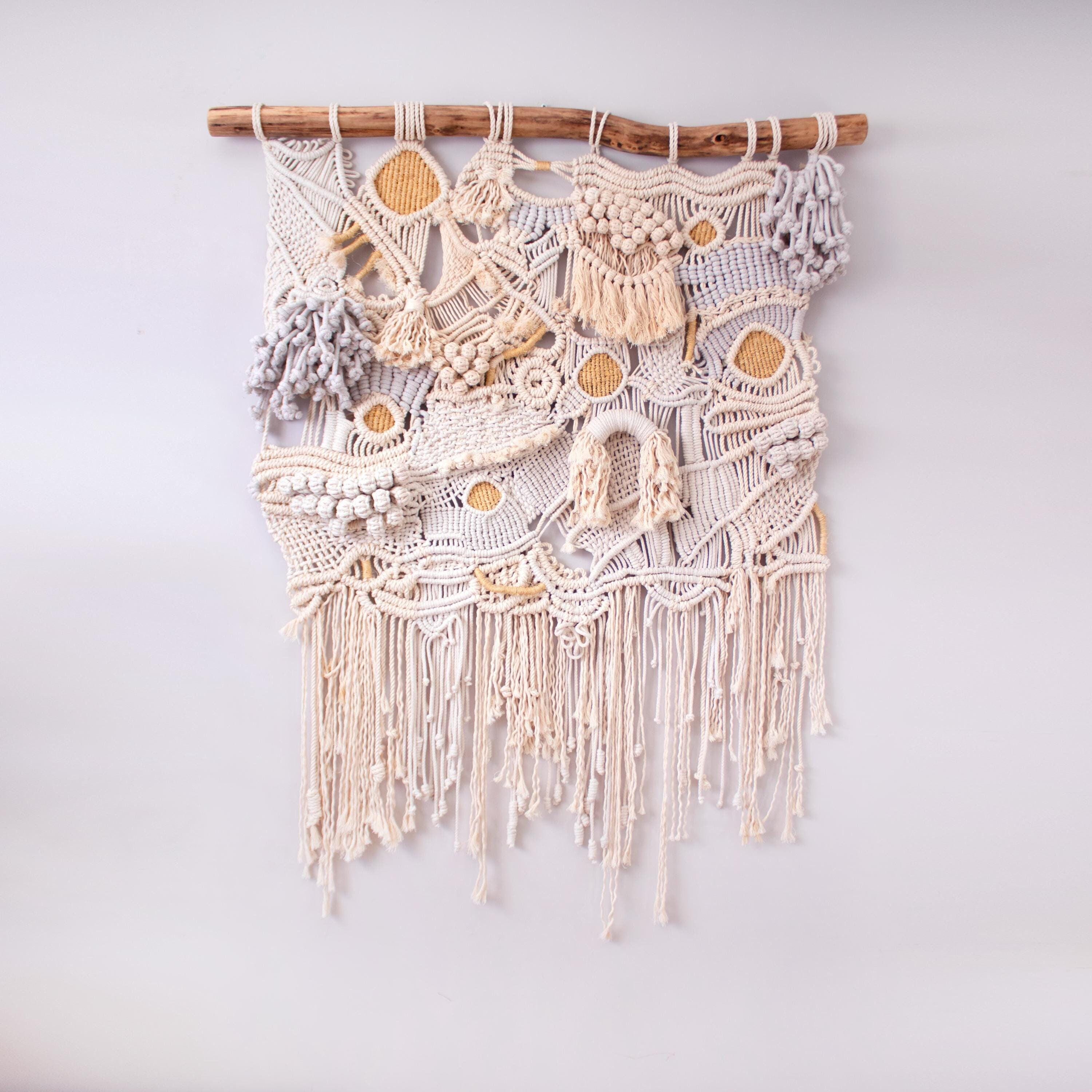 Arazzo da parete in macramè, arte tessile, arazzo da parete, macramè moderno, grande arazzo da parete in macramè, arazzo intrecciato