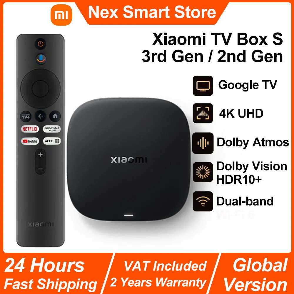Xiaomi TV Box S 3rd / 2nd Gen, Google TV 4K UHD Media Player, Dolby Vision HDR10+ Smart Android TV Box, Google Assistant BT5.2 Image