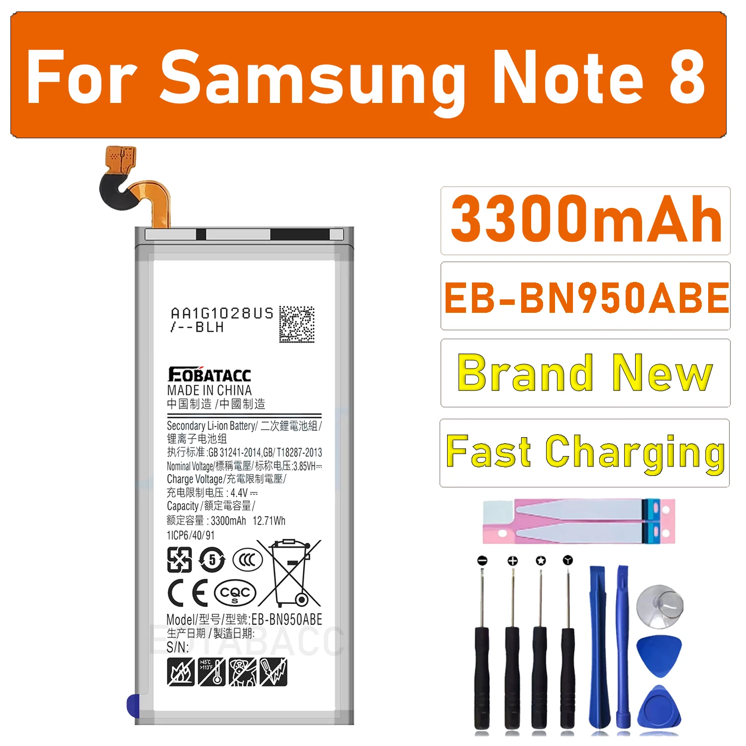 2026 Jahre Akku EB-BN950ABE 3300 mAh für Samsung Galaxy Note 8 Note8 N950 SM-N950F N950FD N950U/U1 N950W N950N N9500 Bateria Image