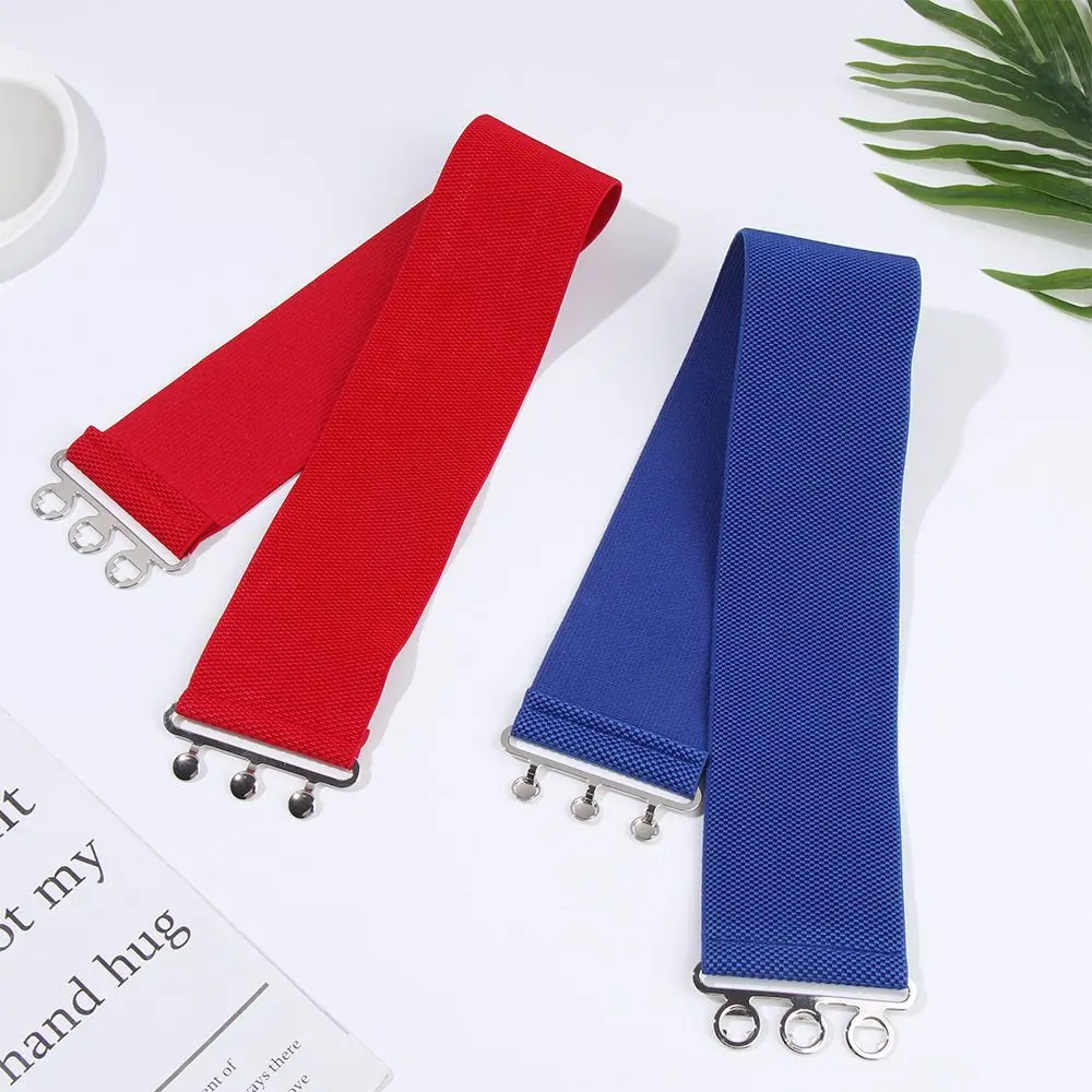 Damen Cinch Stretch Breiter Elastischer Gürtel Kleider-Taillenbänder Taillengürtel mit Metallschnalle Image