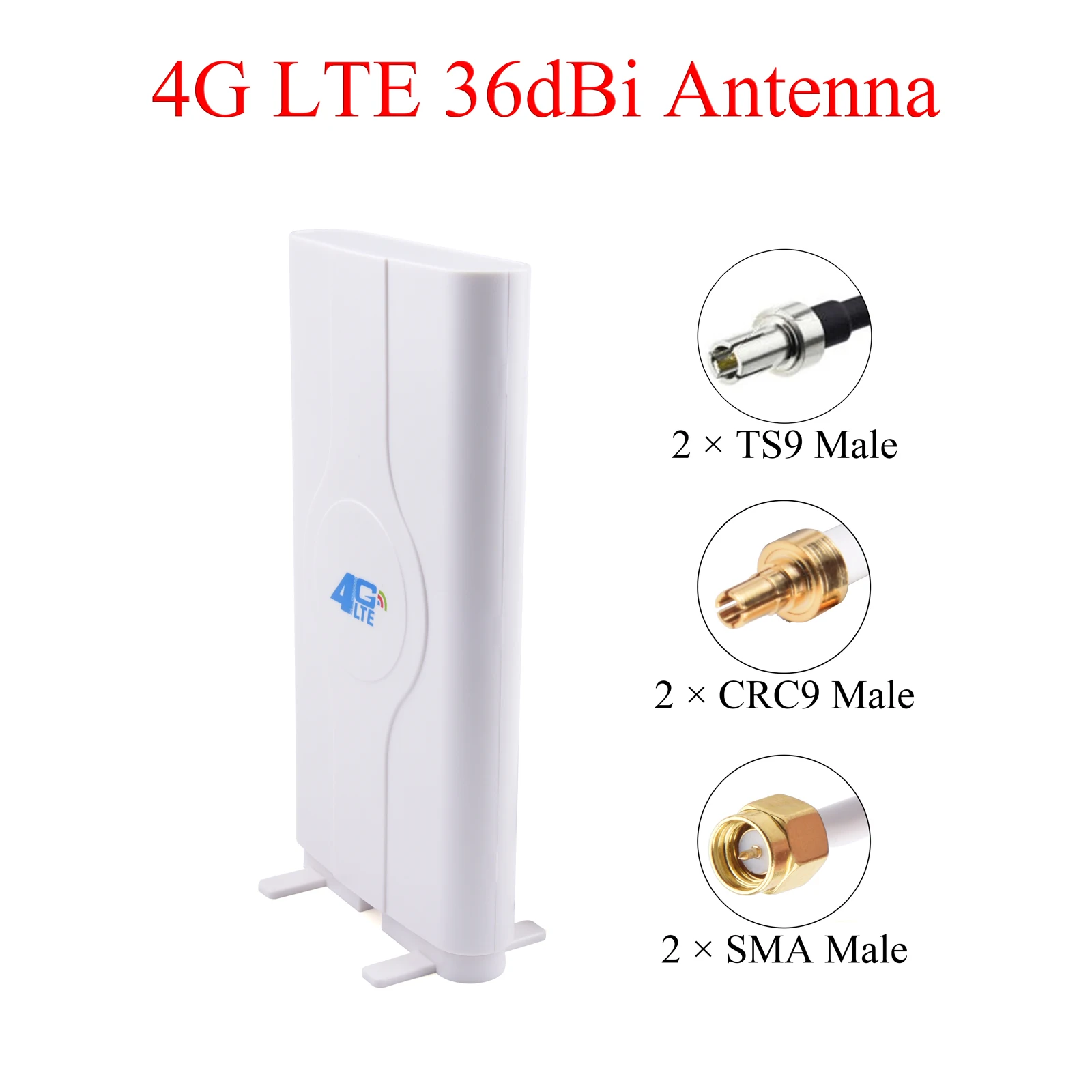 4G LTE 36dbi Antenne 700-2700 MHz Mobile Panel-Antenne TS9/CRC9/SMA-Steckerkabel 2 m/6,56 Fuß für 4G-Router Wireless WiFi Image