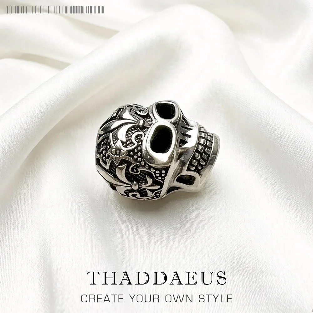 Perlen Fleur-de-lis Lily Skull Rebel Street 925er Silber Europa Karma Schmuckzubehör