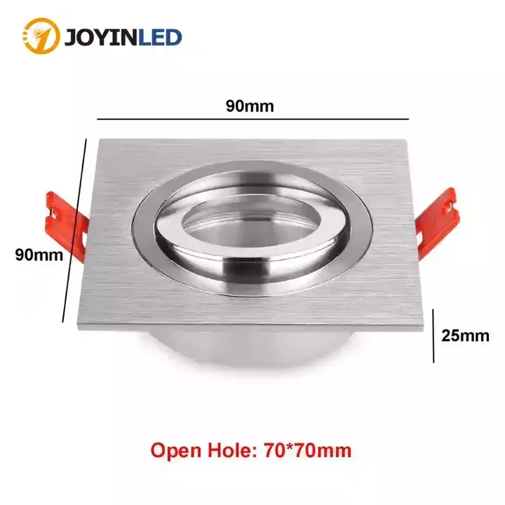 Verstellbare quadratische LED-Deckenstrahler aus Aluminium, Deckenleuchte, Downlight-Halterung, Rahmen mit GU10-Glühbirnen