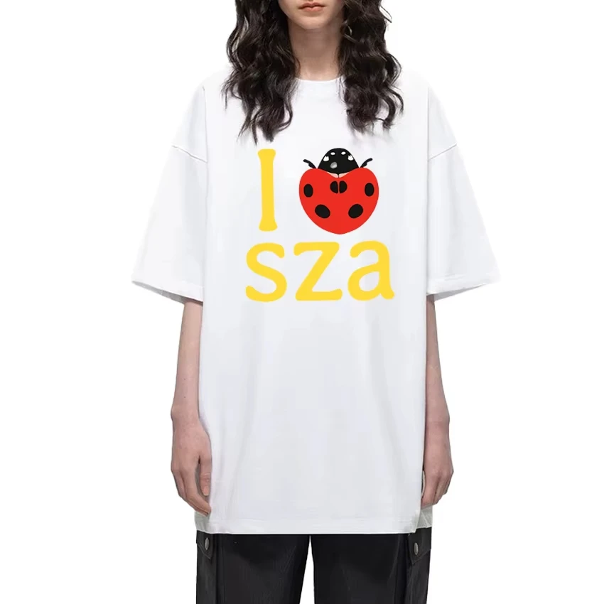 Mode I Love SZA Grand National Tour 2026 Grafik-T-Shirt für Männer und Frauen Trendiges Y2k Kurzarm-T-Shirt Unisex Hip-Hop Baumwoll-Oberteil