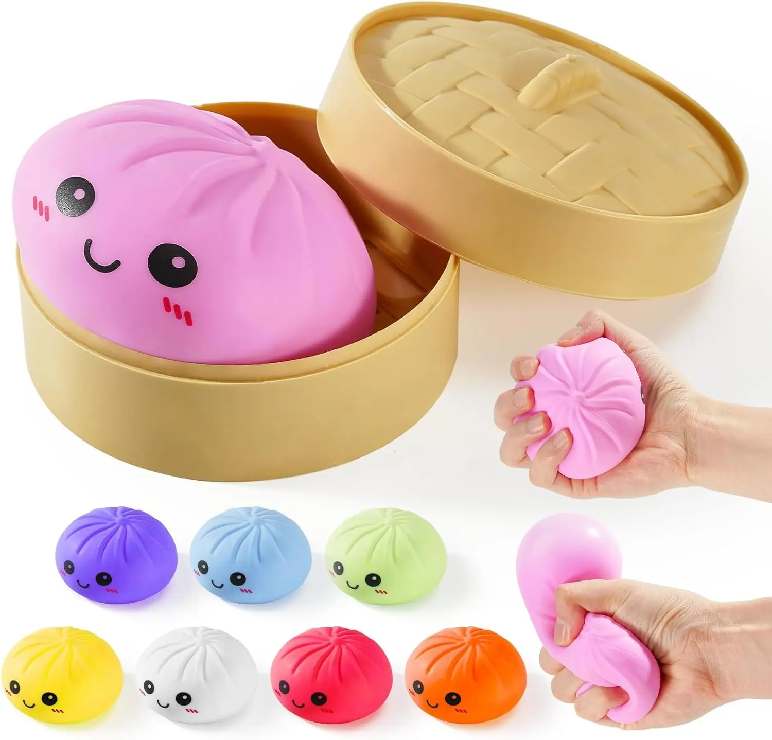 Riesige Dumpling-Überraschungsbox: Maltose-Textur Squishy-Spielzeug mit Dampfgarer, Ästhetischer Taba-Stressball, Sensorische Büro-Fidget-Spielzeuge