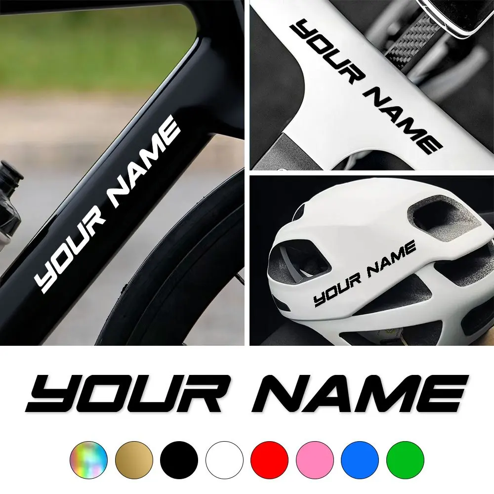 1 Stück Individuelle Fahrradrahmen-Aufkleber DIY MTB Bike Oberrohr Motorrad Kraftstofftank Helm Personalisierte Sonnenschutz-Vinyl-Aufkleber Image