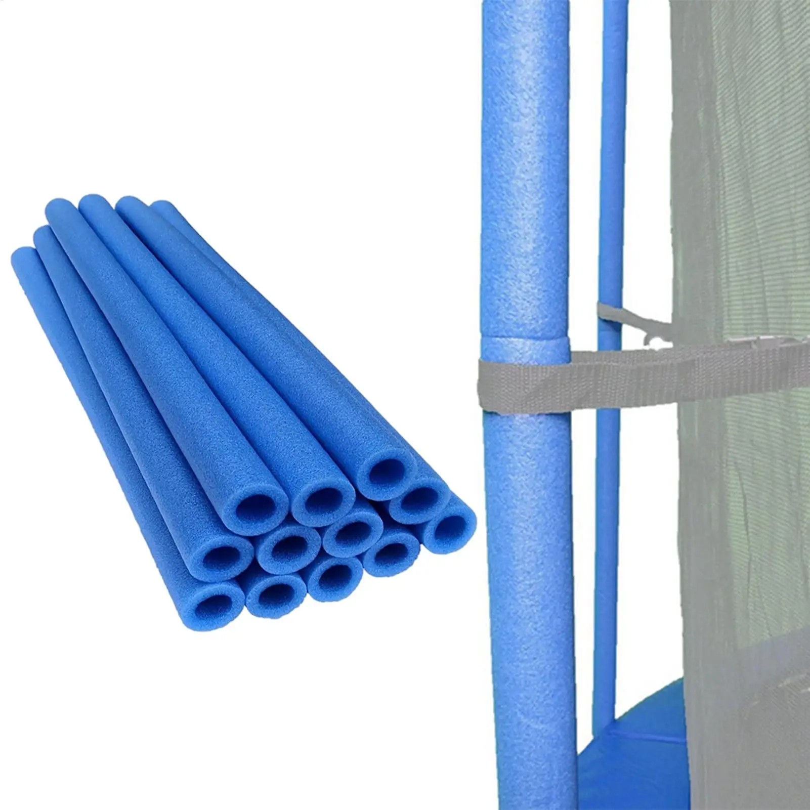 12 Stück Trampolin-Stangenschutz, Schaumstoffhülsen für Trampolin-Stangen, Ersatzpolster, robust, sicherer Sitz für sicheres Outdoor-Zubehör Image