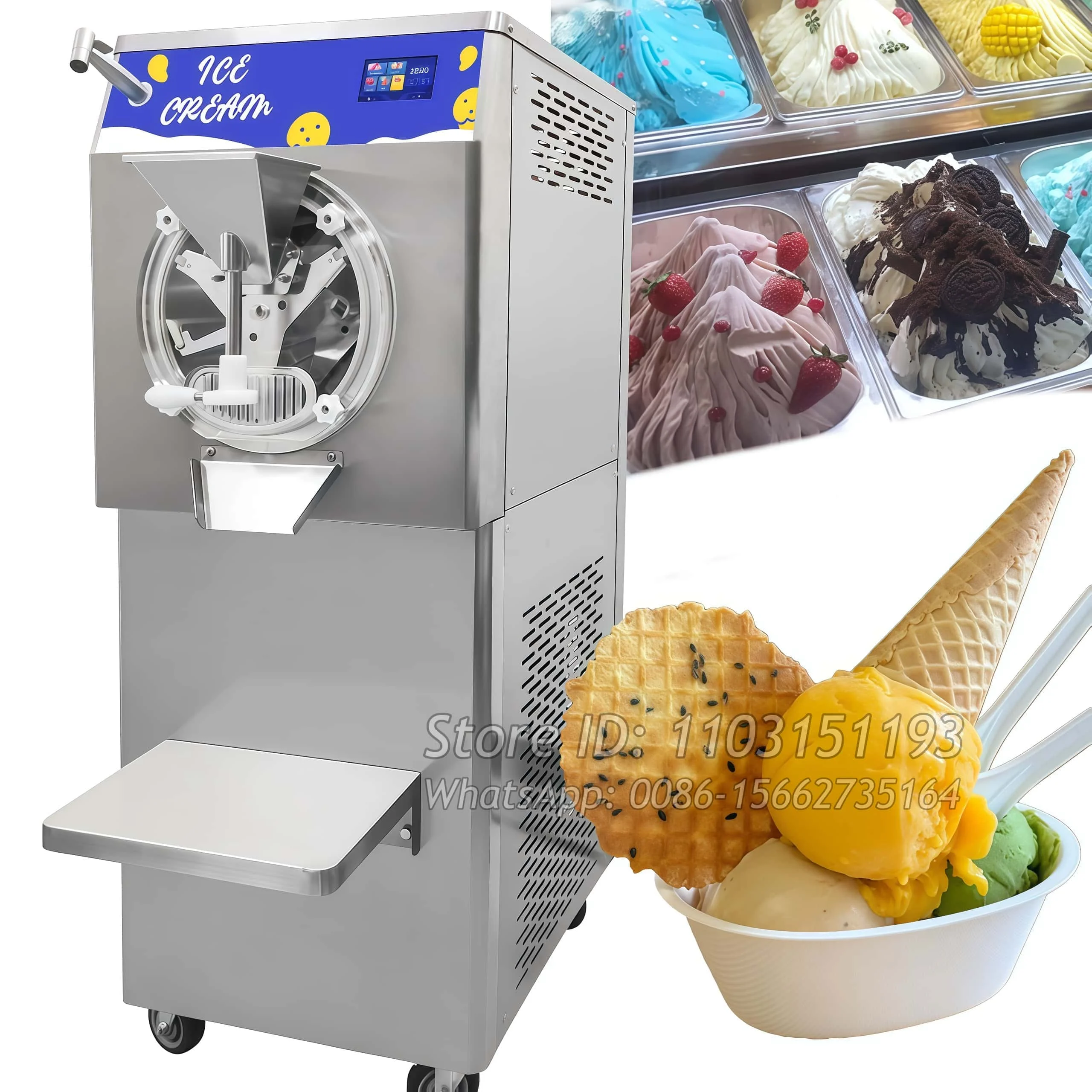 56L/H 68L/H Kommerzielle italienische Hochleistungs-Batch-Gefriermaschine für Eiscreme und Gelato mit 5 Programmen Image