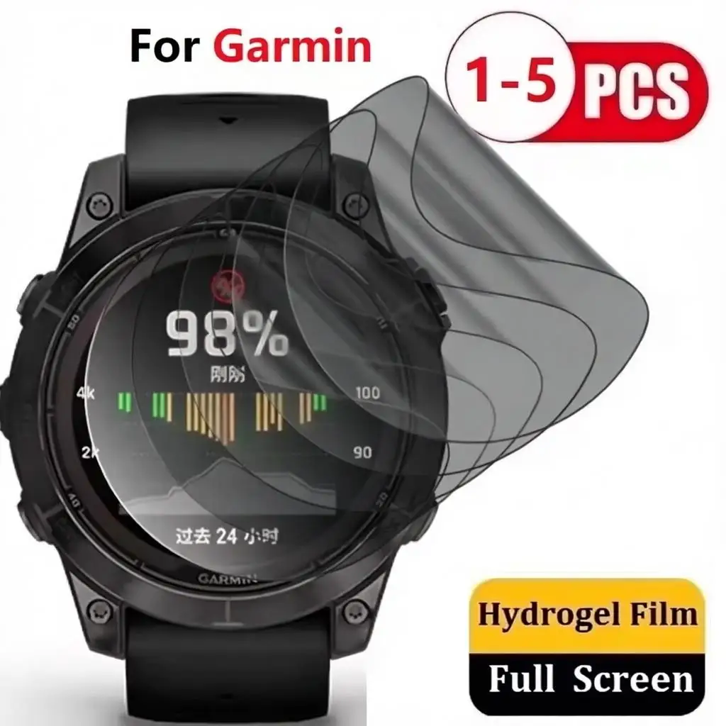 1-5 Stück Schutzfolie aus Hydrogel für Garmin Fenix 8 AMOLED Solar E 7X 6X Pro 7 6 7S 6S Pro 5 5S Displayschutzfolie Image