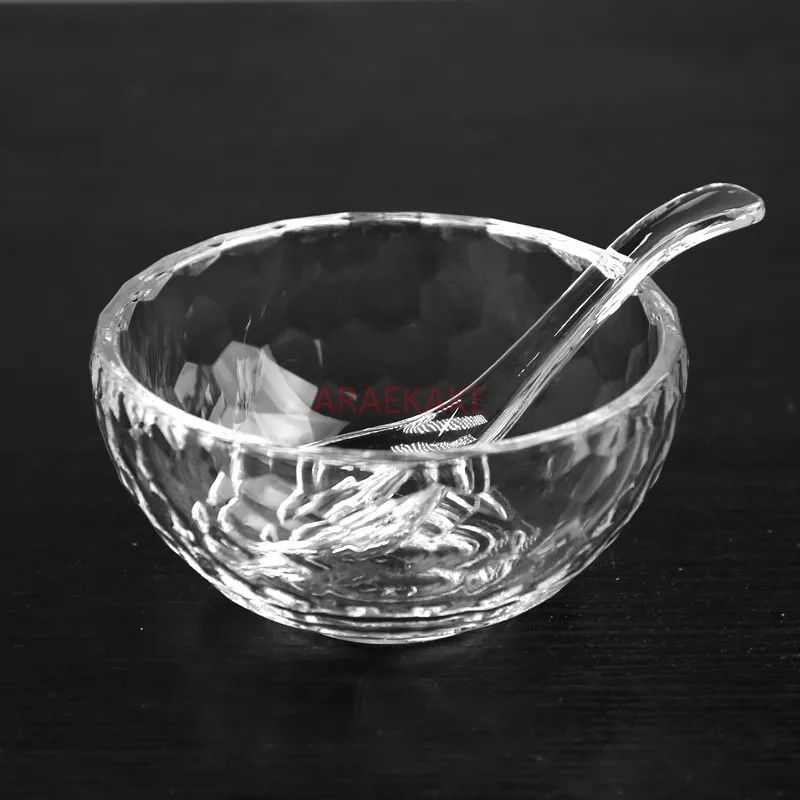 Thickened crystal glass bowl transparent set bird's nest bowl dessert rice bowl soup bowl household tableware