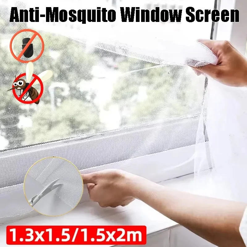 Polyester-Mückennetz mit Selbstklebender Rückseite und Klettverschluss für Einfache Installation Unsichtbares Fensternetz für Zuhause Image