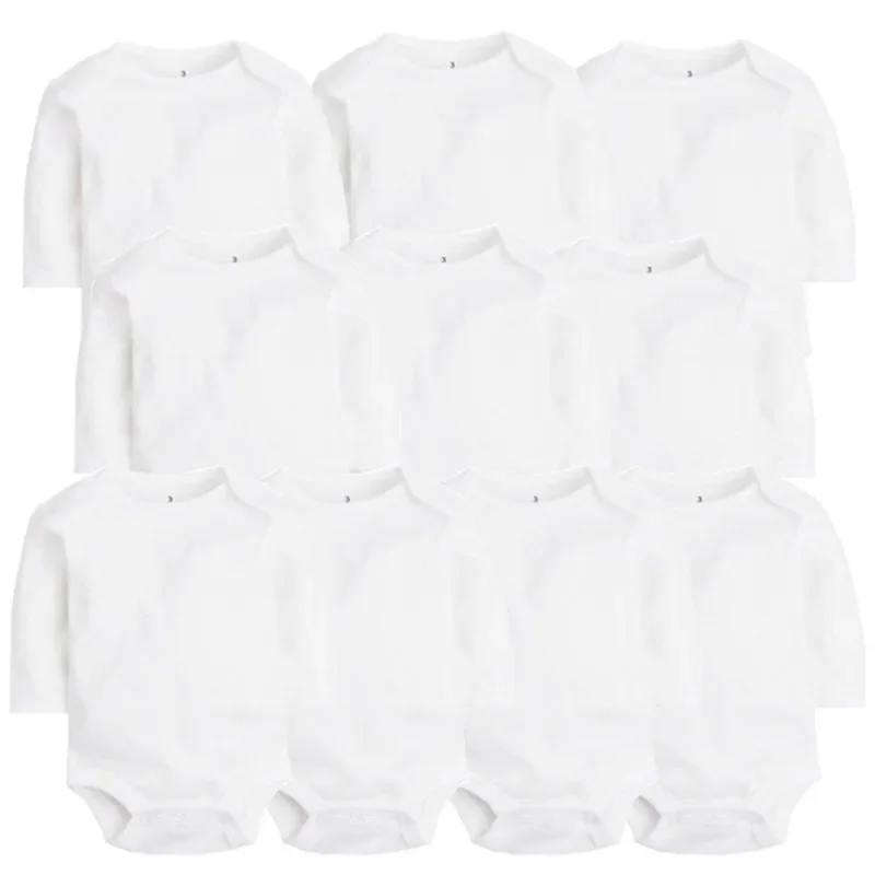 5-10 STÜCK/SET Baby Bodys Neugeborenen-Babykleidung Baumwolle Einfarbig Weiß Kinder-Overalls Baby Jungen Mädchen Kleidung Infantil Kostüm 0-24M Image