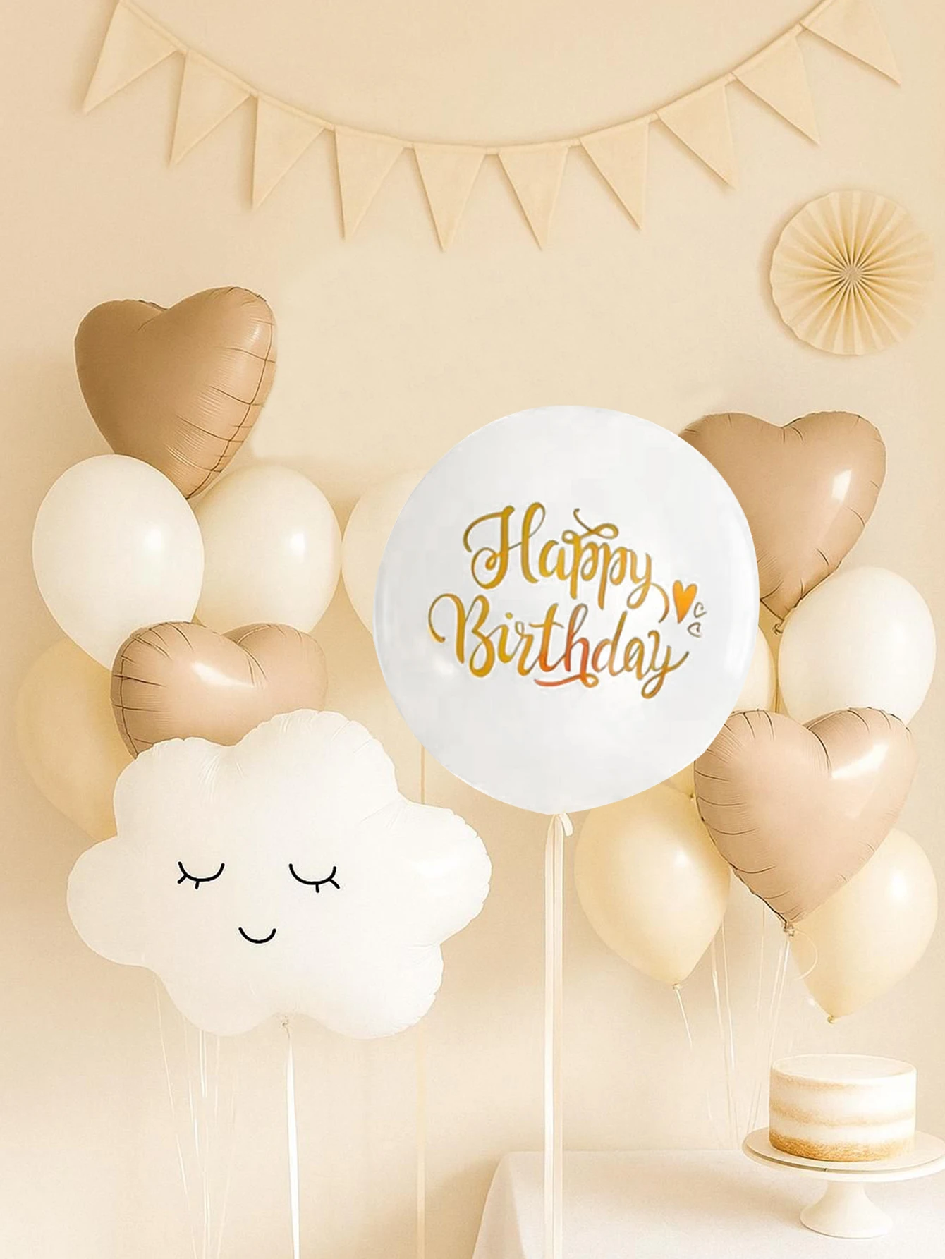 16-teiliges weißes Geburtstagsballon-Set, geeignet für die Buchstabenanordnung „Happy Birthday“, Geburtstagsparty-Dekoration Image