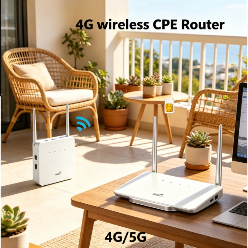 2026 NEUER 300Mbps 4G WLAN-Modem-Router mit SIM-Kartensteckplatz Externe Antenne EU-Stecker Tragbar für Zuhause Reisen Arbeit Image