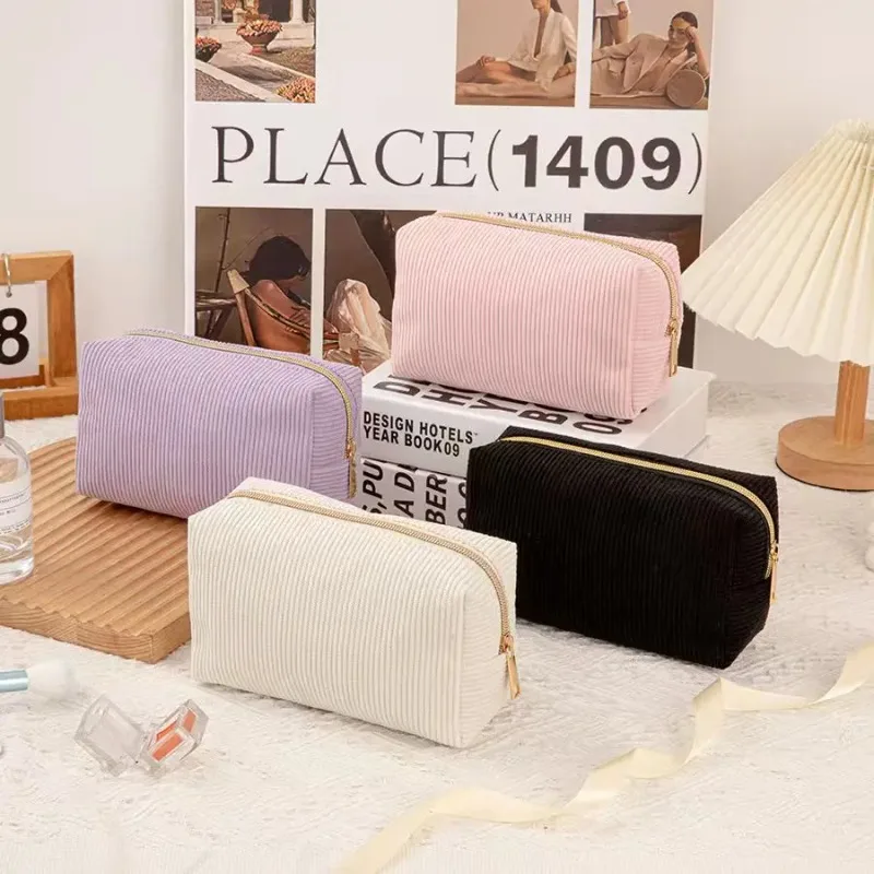 Borsa Cosmetica Grande Capacità, Borsa da Toilette Portatile, Borsa da Viaggio per Affari, Astuccio Grande per Materiale Scolastico, Borsa per Cancelleria