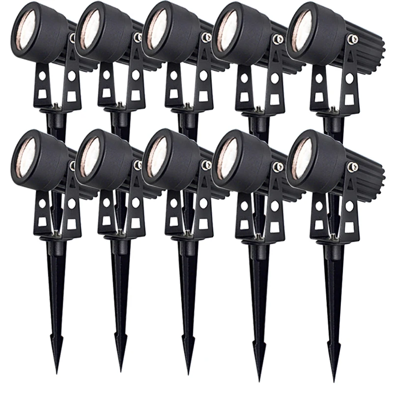 10 Stück Wasserdichte Spike-LED-Gartenleuchten 12V 110V220V Landschafts-Spotlicht IP65 Outdoor LED-Spike-Licht 3W 5W Gartenlampe