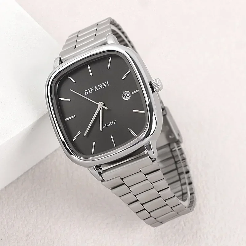 Bekannte Marke Herren Quarz Kalenderuhr Edelstahl-Armband Uhren Dropshipping Luxus Geschenk Business Armbanduhren Großhandel