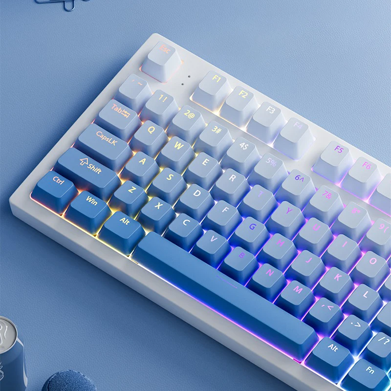133+ Gradient Shine durchleuchtende RGB-Gamer-Tastenkappen für mechanische Tastaturen mit Mx-Schaltern, OEM-Profil, PBT-Tastenkappen, ISO-Layout-Tastenkappen Image