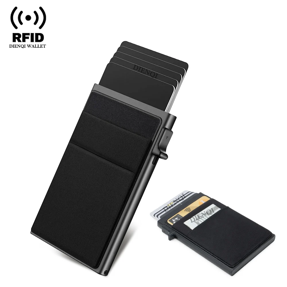 RFID-Geschäfts-Kreditkartenetui Luxusmarke Herren-Geldbörsen Dünne Schlanke Mini Minimalistische Geldbörsen Metall-Bankkartenhalter-Etui für Damen Image