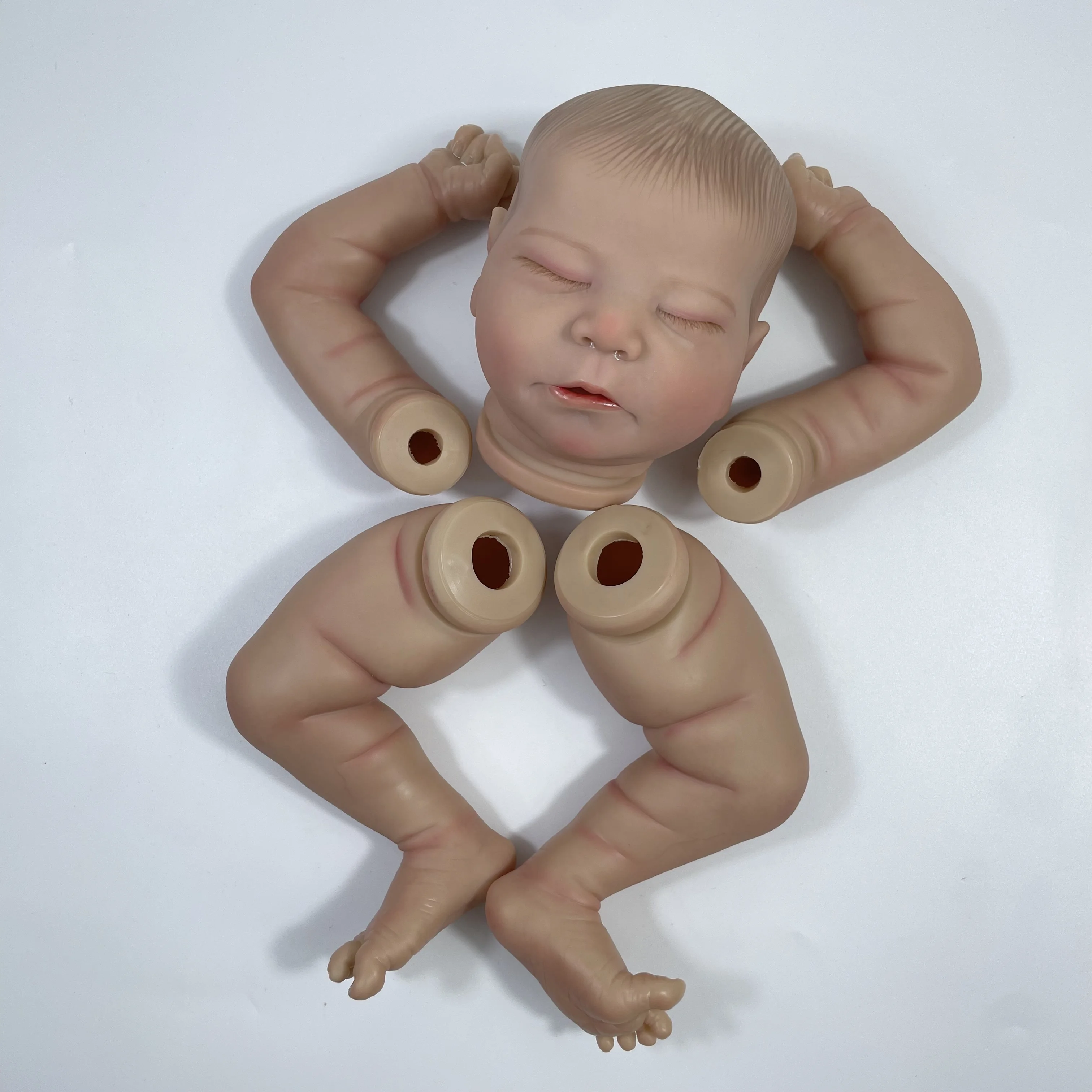 20 Zoll große, bereits bemalte Reborn-Puppen-Kit-Teile, Chase Cute Baby, 3D-Malerei auf der Haut mit sichtbaren Adern, Stoffkörper im Lieferumfang enthalten