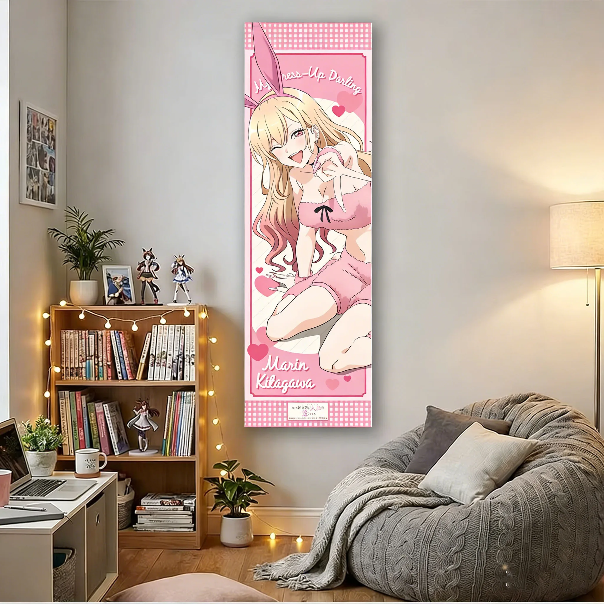 Marin Kitagawa Bunny Girl Wandteppich My Dress-Up Darling Anime Wandbehang Rosa Kawaii Zimmer Heim Wohnheim Deko für Fans Image