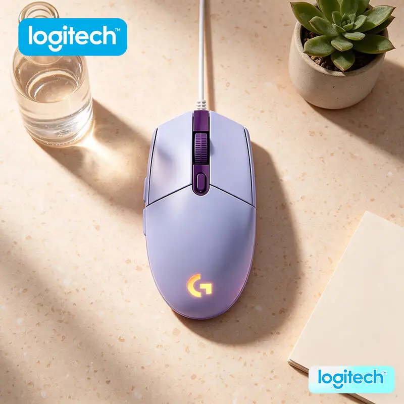 Logitech G102/G203/G402 Kabelgebundene Gaming-Maus, einstellbare 200-8000 DPI, komfortabler Griff, RGB-Hintergrundbeleuchtung für PC und Laptops Image