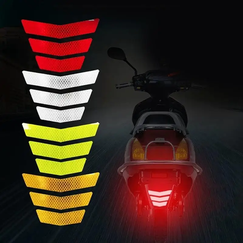 3 Stück/Set Motorrad-Aufkleber, Heckfender-Stoßstangen-Aufkleber, Klebeband, reflektierender Warn-Trapezpfeil für Auto, LKW, Fahrrad Image