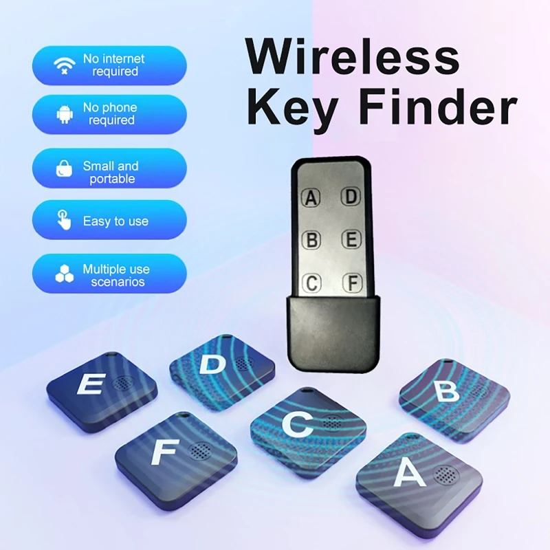 6, kabelloser Schlüsselfinder, One-Touch-Anruf-Schlüsselfinder, Anti-Verlust-Geräte, Haustier-Rucksack, Geldbörse, ältere Menschen, Tracker, Fernbedienung Image