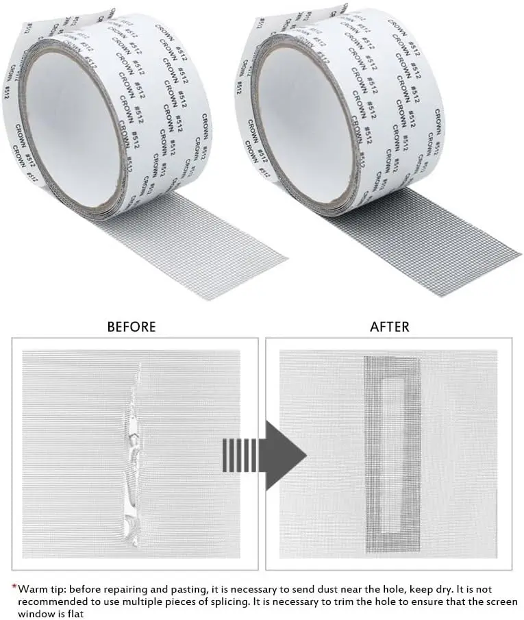 Stark haftendes Reparaturband für Fliegengitter, selbstklebendes Reparaturpflaster für Türen und Fenster, Fiberglas-Fliegengitter-Reparaturband