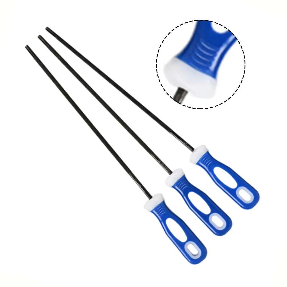 1/3 Stück Kettensägen-Rundfeilen, Stahl-Kettenschärfer 4/4,8/5,5mm für Elektrische Kleine 3/8 Kettensägen Image