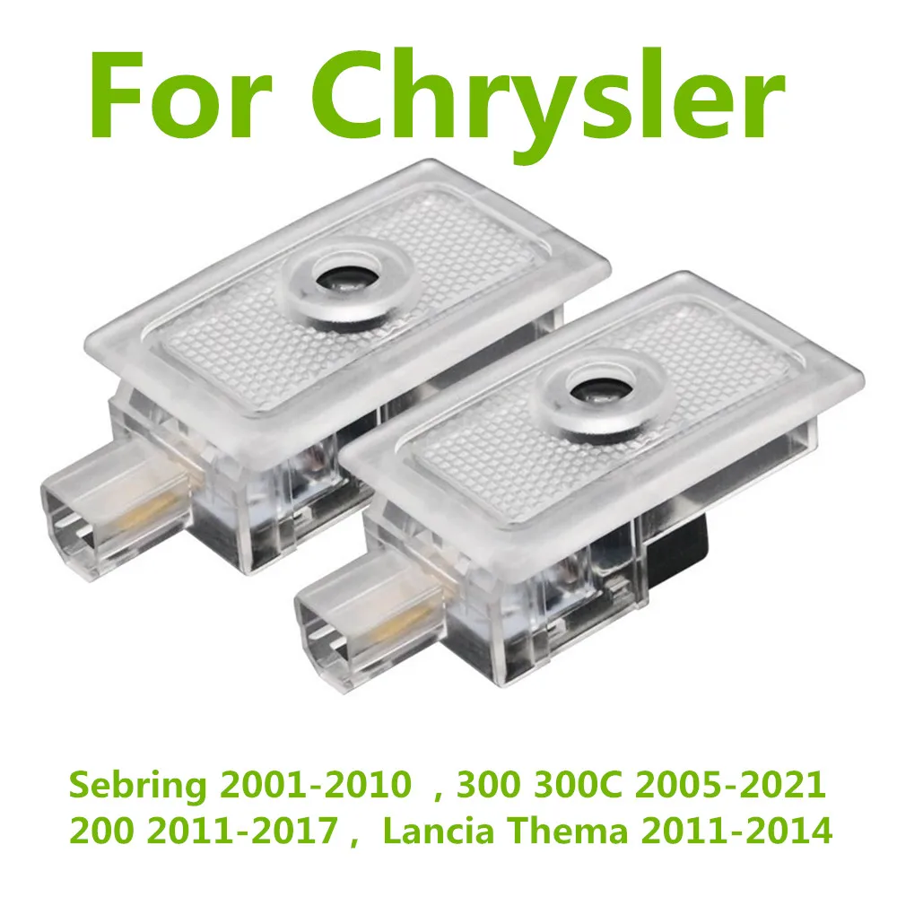 2 Stück LED-Türprojektor-Warnleuchte für Chrysler 300 300C Sebring Lancia Thema 200L, Ghost Shadow Willkommenslicht Zubehör Image