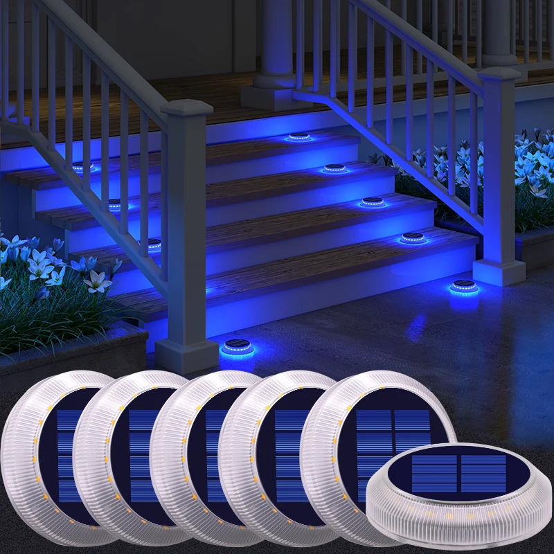 Luci Solari per Vialetti, Luci Solari per Pontili, Luci Solari Blu per Terrazze, Luci Solari da Esterno IP68 Impermeabili, Luci Solari a Bastoncino per Sentieri, Luci Solari da Esterno per Terrazze