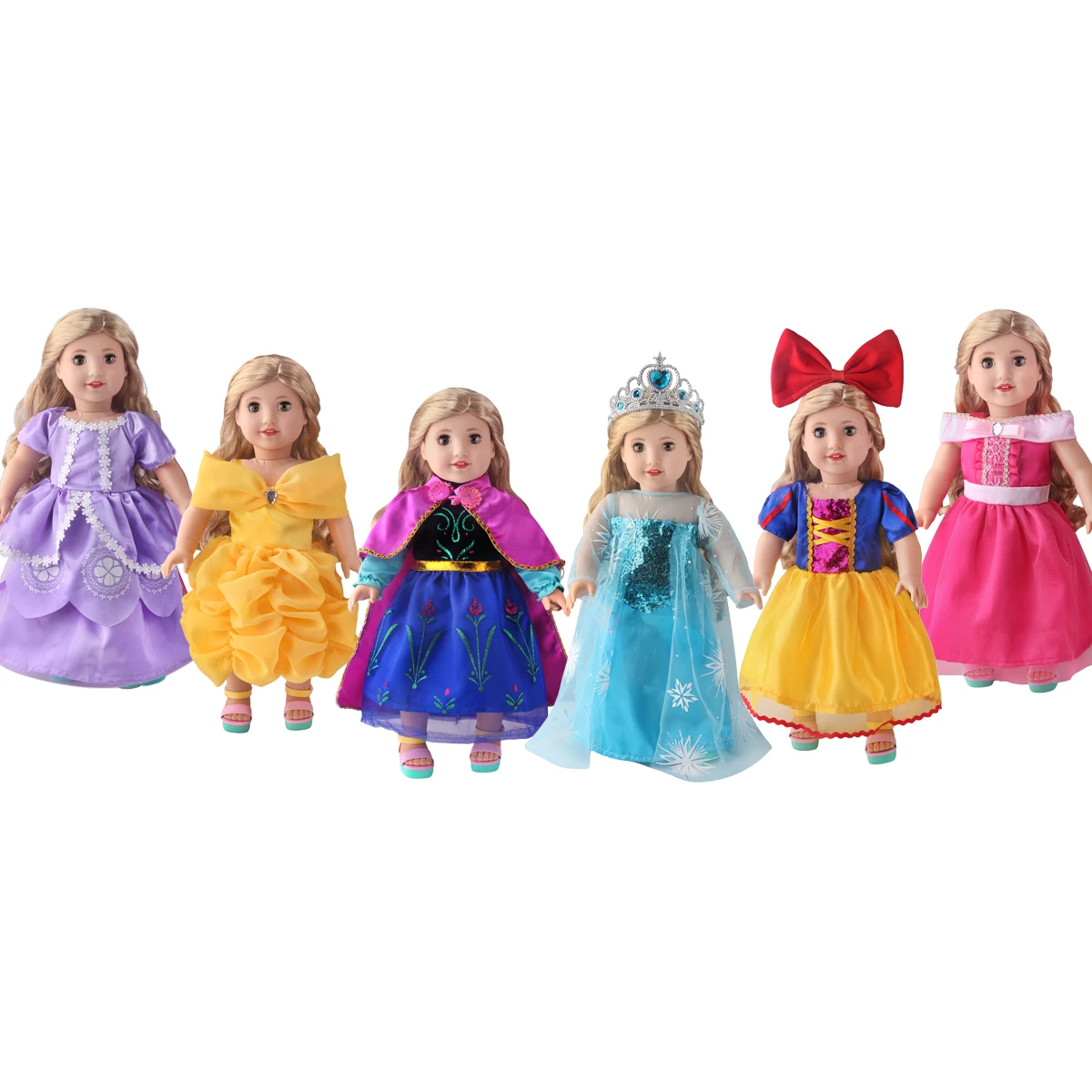 Abito da principessa per bambola da 18 pollici, costume da bambola, accessori per feste, abito da principessa per bambola, accessori per costumi da bambola
