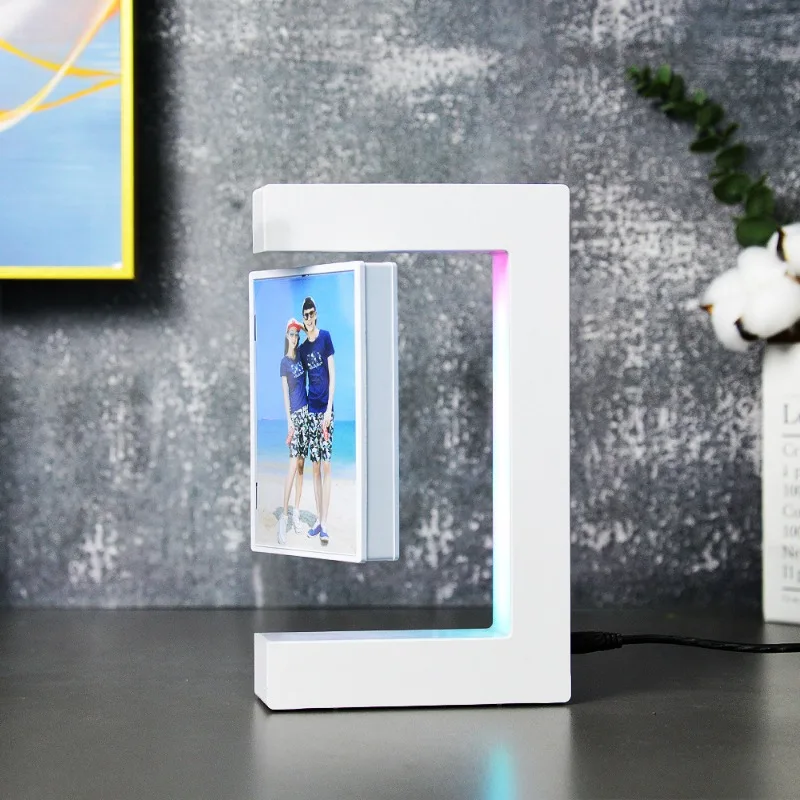 Schwebender Fotorahmen 360° Rotierender Bildhalter für Zuhause und Büro Kreatives Geschenk für Geburtstag Feiertage Kinder Freunde Image