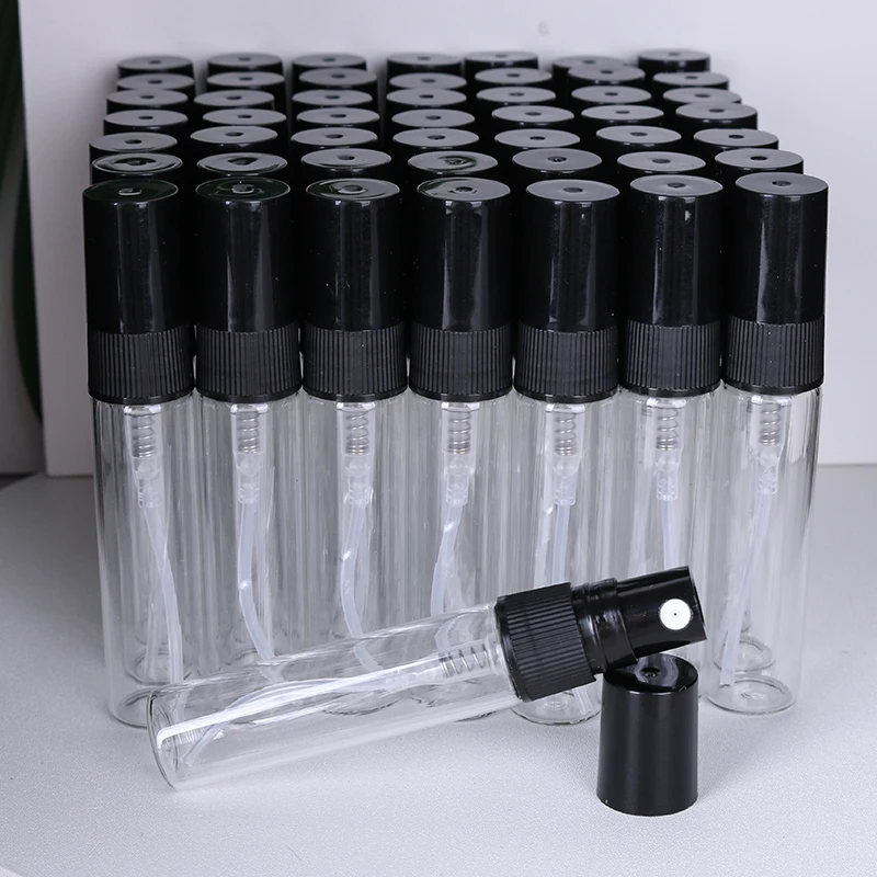Sonderangebot: 50 Stück, 5 ml, transparente, hochwertige Glas-Parfümflasche, Sprühflasche, Mini-Reise-Unterflasche Image