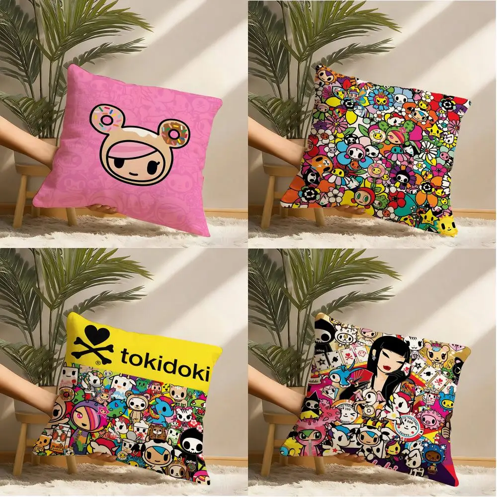 T-tokidoki Cartoon-Kissenbezug, doppelseitig bedruckt, Sofakissen, Kopfteilkissen für Schlafzimmer Image