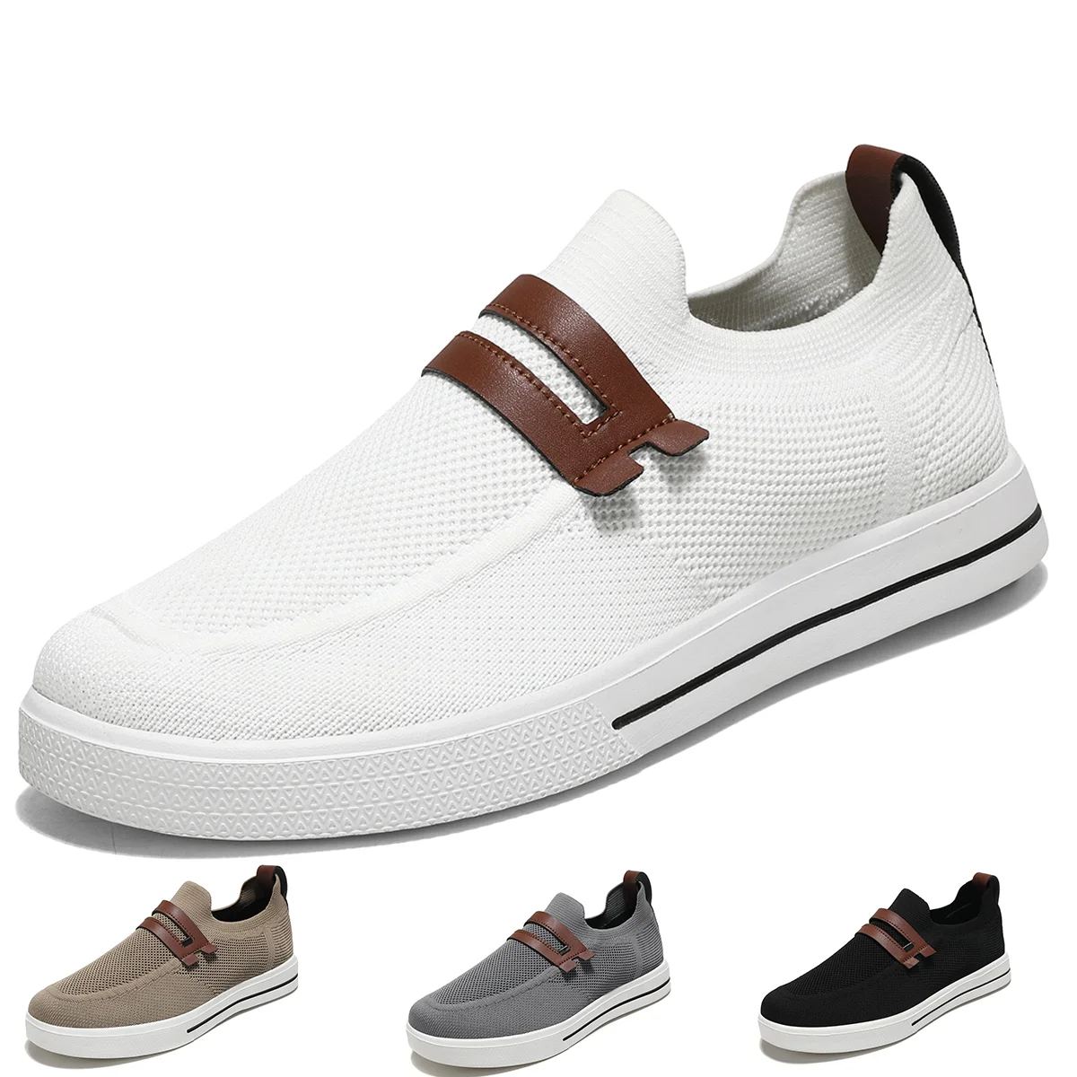 Atmungsaktive Freizeitschuhe für Herren, modische Denim-Leinenschuhe, flache Herrenschuhe zum Gehen, leichte Herrenschuhe für den Außenbereich, große Größe, Slipper