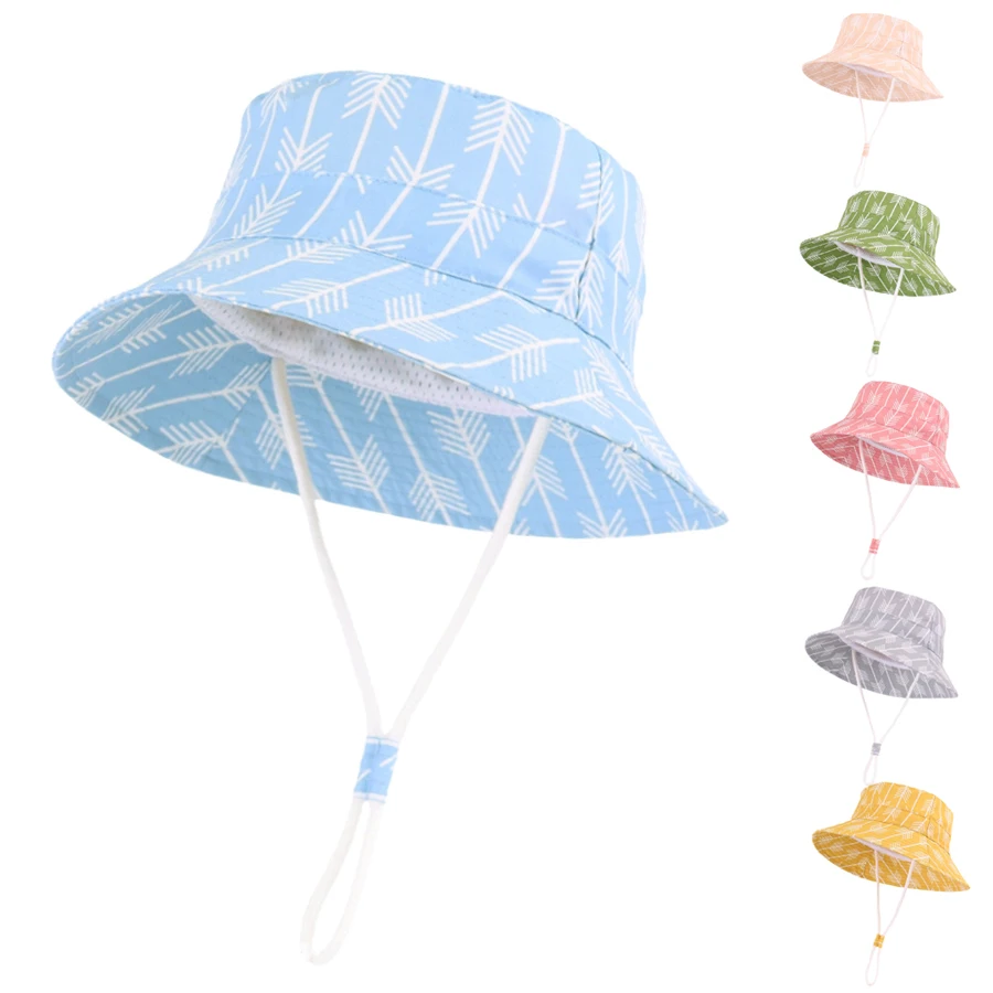 Sonnenschutzhut für Kinder, Kleinkinder, Jungen, Mädchen, breite Krempe, Sommer-Outdoor-Hut, Baby-Fischerhut mit Kinnriemen Image