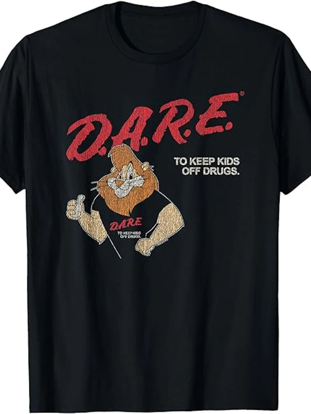 Dare Retro D.A.R.E. T-Shirt, 90er-Jahre-Retro-Design, Unisex-Baumwolle, locker sitzendes, lässiges Sommer-Street-Style-Shirt, Vintage-T-Shirt