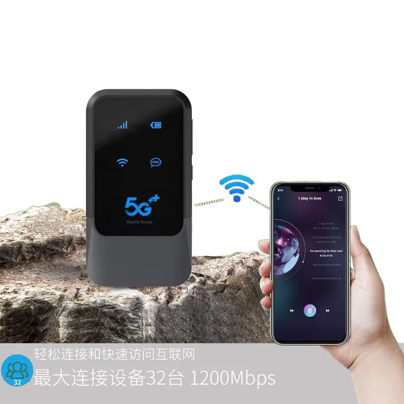 Dual-Band 5G Mobiler Hotspot-Router mit eSIM-Slot, Hochgeschwindigkeits-Internet für Gaming, Streaming und globale Reisen Image