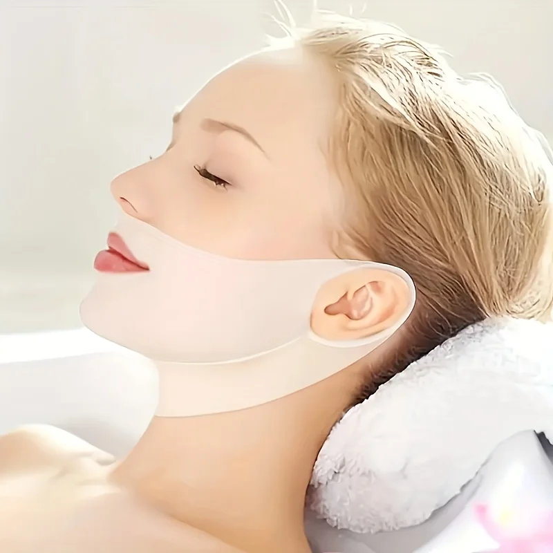 5 Stück wiederverwendbarer, enger Gesichtstrainingsgurt in V-Form, erfrischend und bequem im Sommer | Gesichtswerkzeug im eng anliegenden Design Image