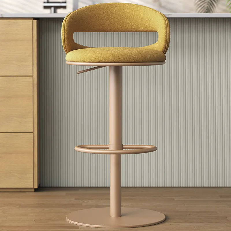Bequeme Barhocker aus Leder, ergonomisches, entspannendes Design, ästhetische Barhocker, cremefarbene Akzentstühle, Gartenmöbel-Sets