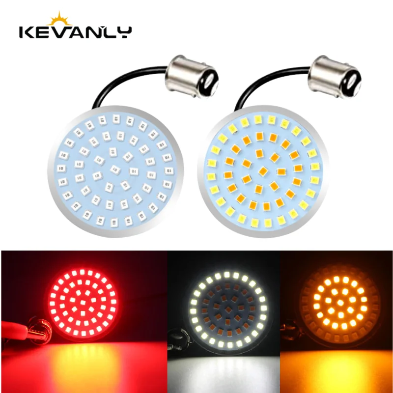 1 STÜCK Bullet Style 1156 1157 Weiß Bernstein Zweifarbige LED-Blinkerlampen für Harley Davidson Softail Dyna Road Motorräder