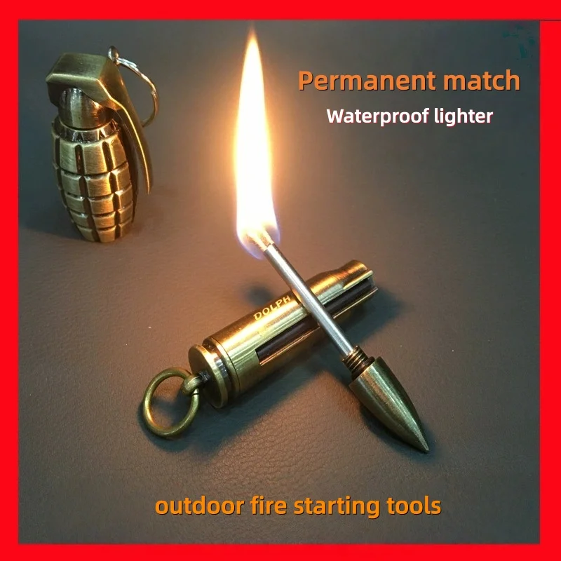 Dauerhaft brennendes Outdoor-Feuerzeug, Metall-Schlüsselanhänger, Feuerzeug für Männer, Geschenk, Kugel-Feuerzeug, Kohlefeuerzeug, kreative Feuerzeuge, Retro-Feuerzeug Image